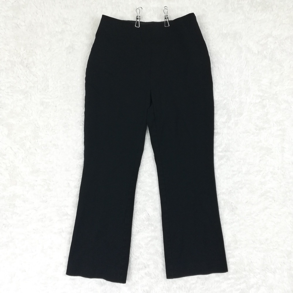 A New Day Womens Dress Pants Crop Straight Leg Black Flat Front Mid Rise 2